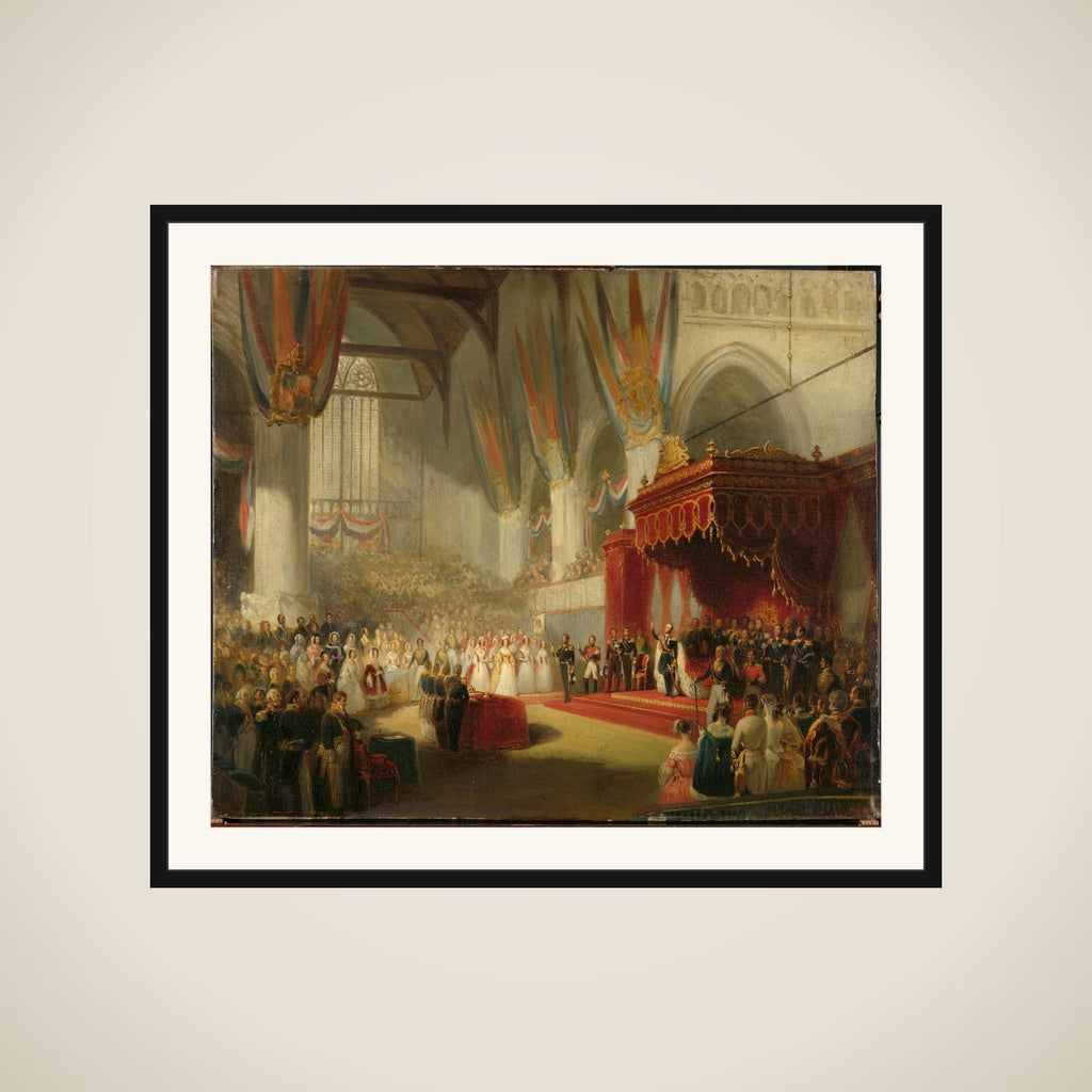 The Inauguration of King William II in the Nieuwe Kerk in Amsterdam on 28 November 1840 framed