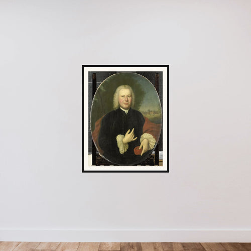 Diederik van Bleyswijk (1711-63), Baron of Eethen and Meeuwen, Lord of Babiloniënbroek, Burgomaster of Gorkum framed — shown to scale