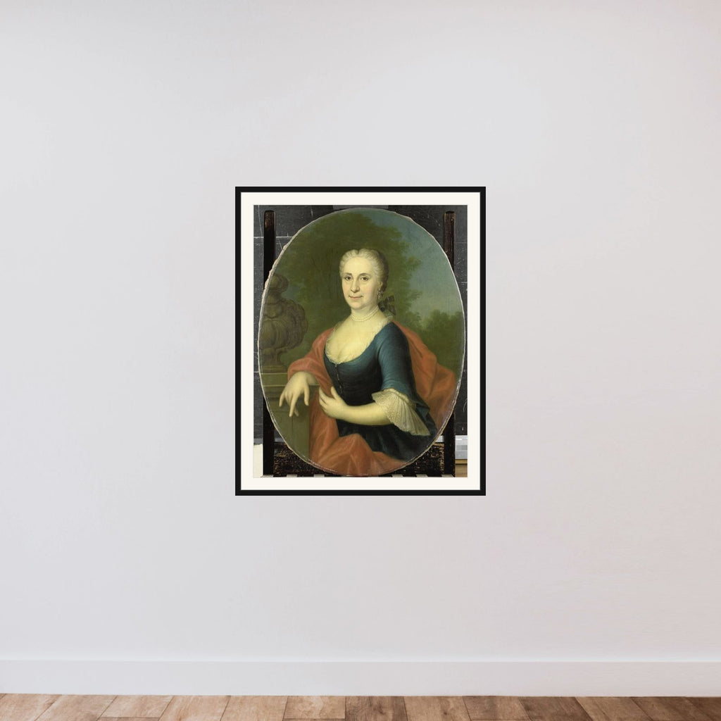 Cornelia van Schuylenburgh (1703-84), Wife of Diederik van Bleyswijk framed — shown to scale