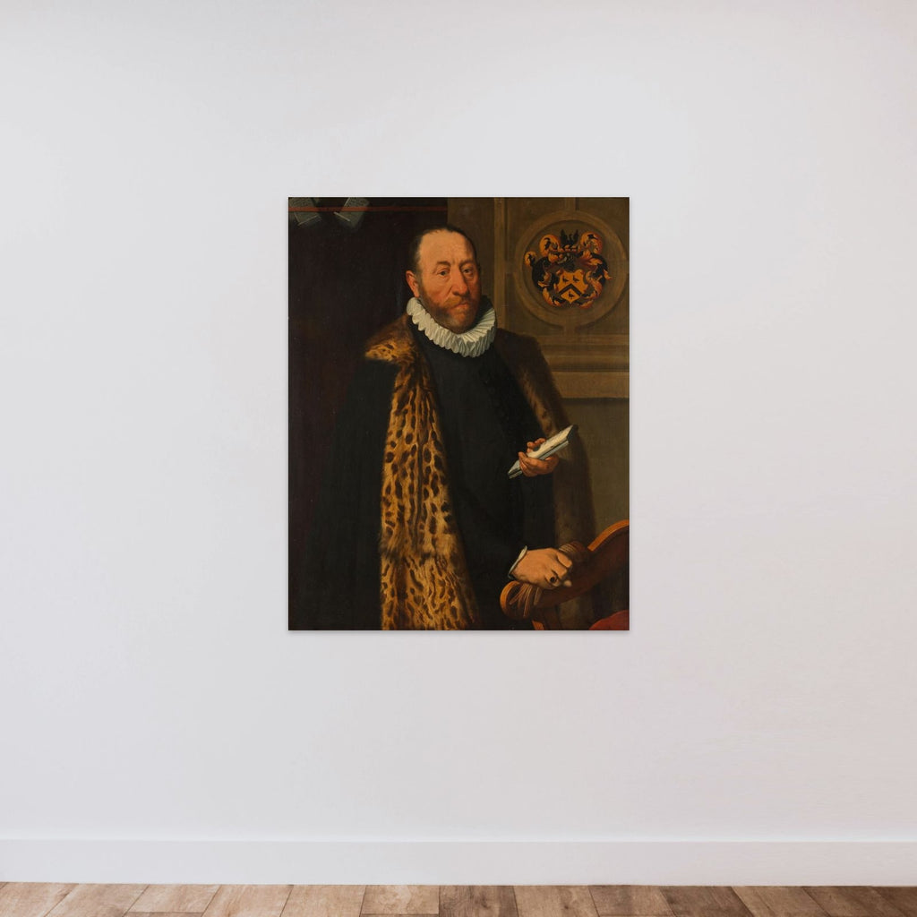 Portrait of Mattheus Augustijnsz Steyn, Councilor in the College of the Admiralty of the Northern Quarter in Dokkum unframed — shown to scale