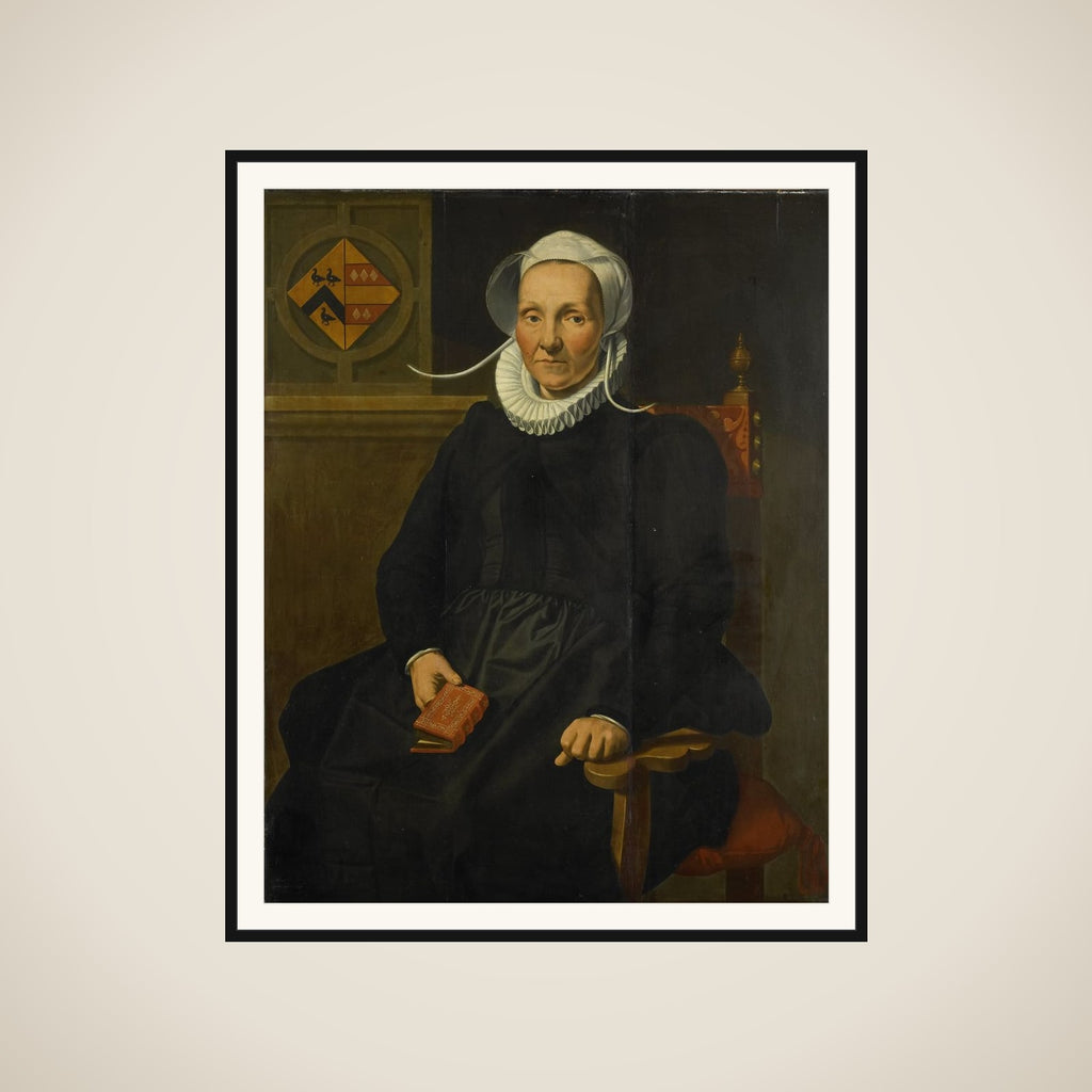 Portrait of Dirckje Tymansdr Gael, called van der Graft, Wife of Mattheus Augustijnsz Steyn framed