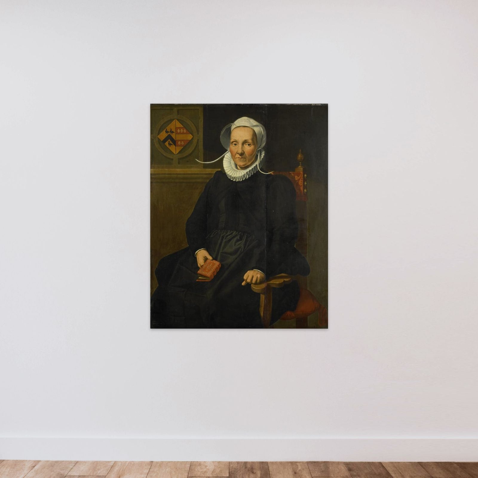 Portrait of Dirckje Tymansdr Gael, called van der Graft, Wife of Mattheus Augustijnsz Steyn unframed — shown to scale