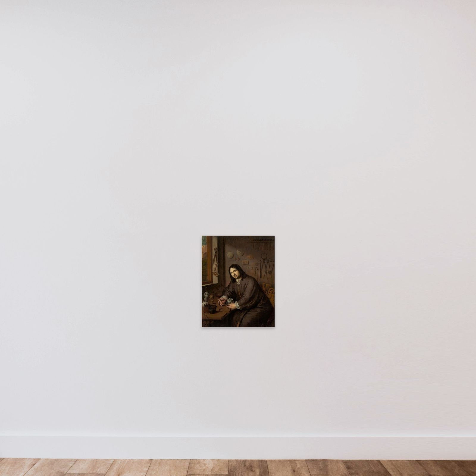 Portrait of a Goldsmith unframed — shown to scale