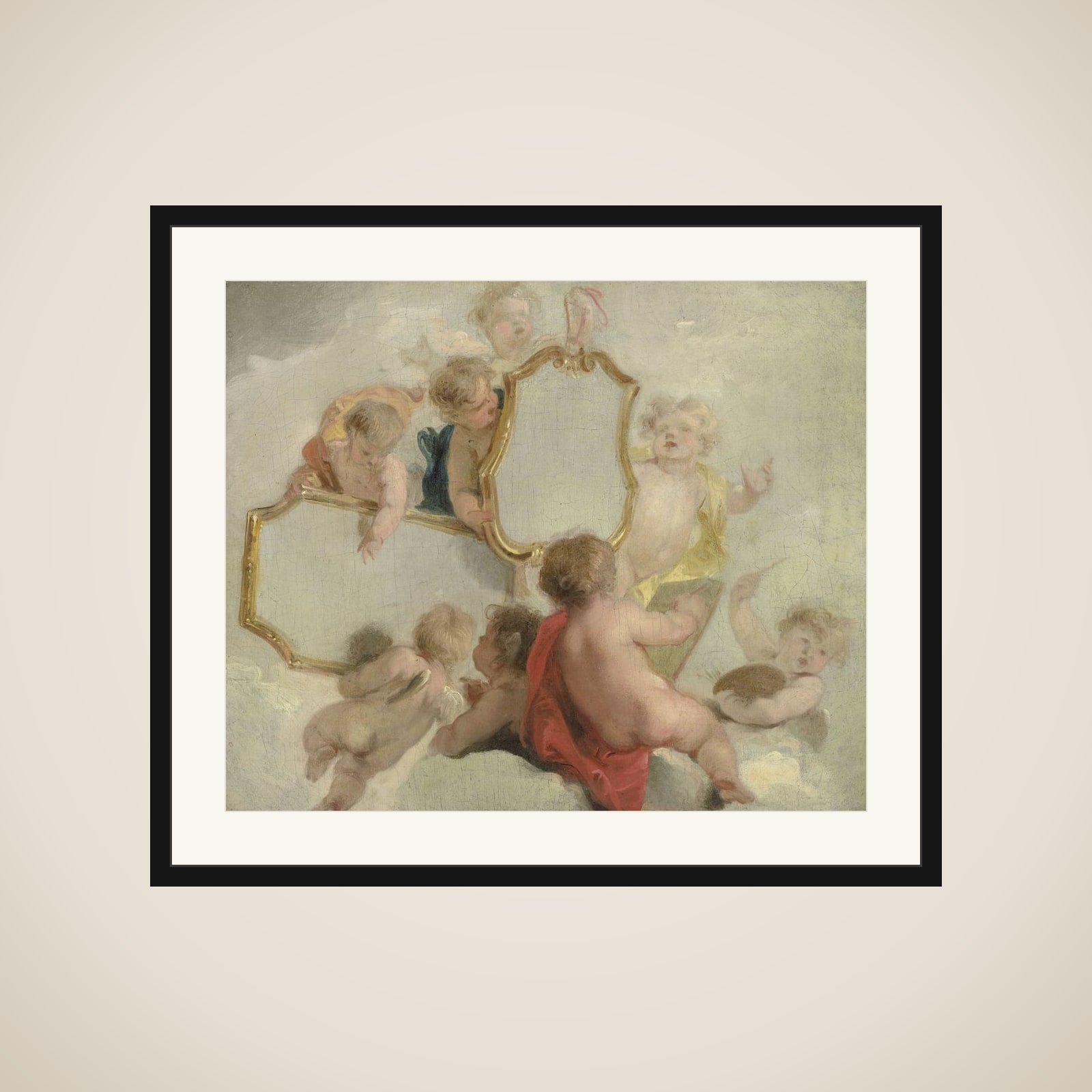 Putti with Mirrors framed