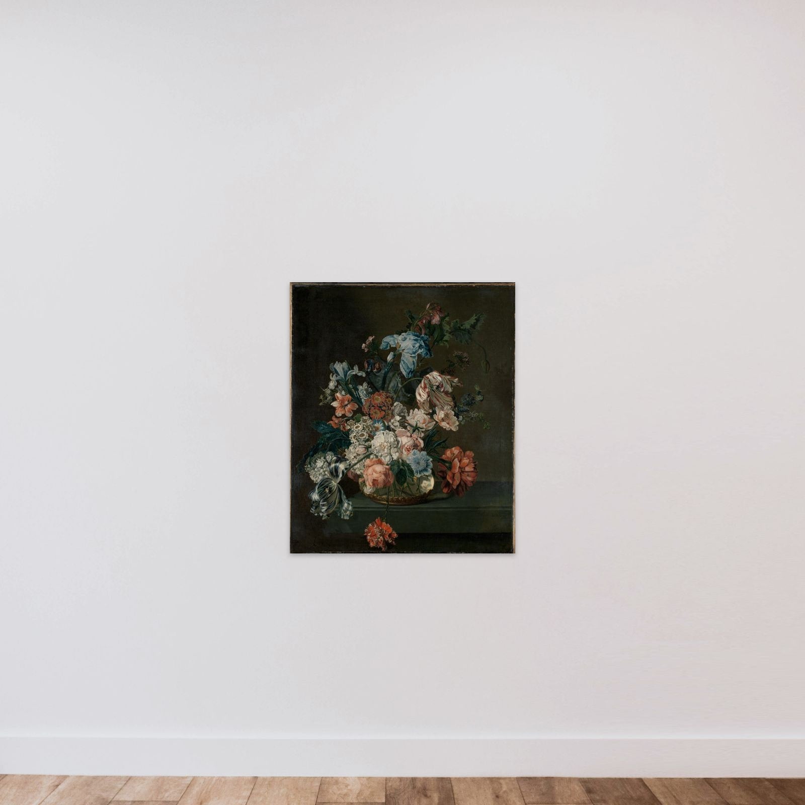 Still Life with Flowers unframed — shown to scale