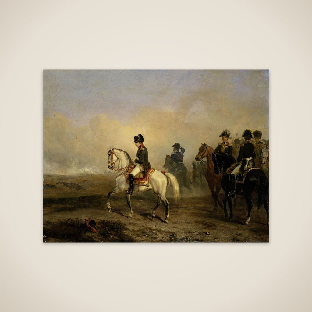 Keizer Napoleon I en zijn staf te paard unframed print