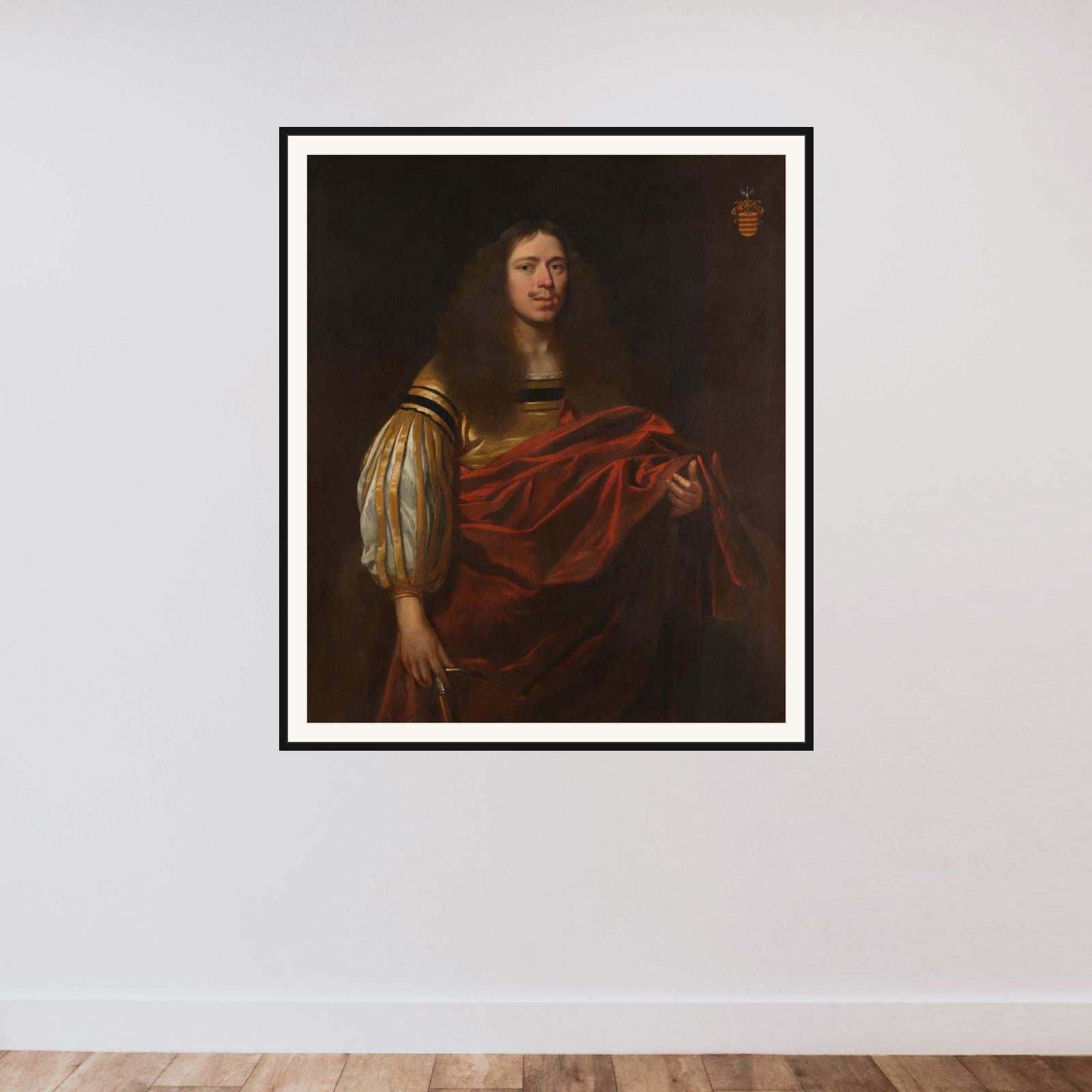 Portrait of Johan Servaes van Limburg (1632-1698) framed — shown to scale