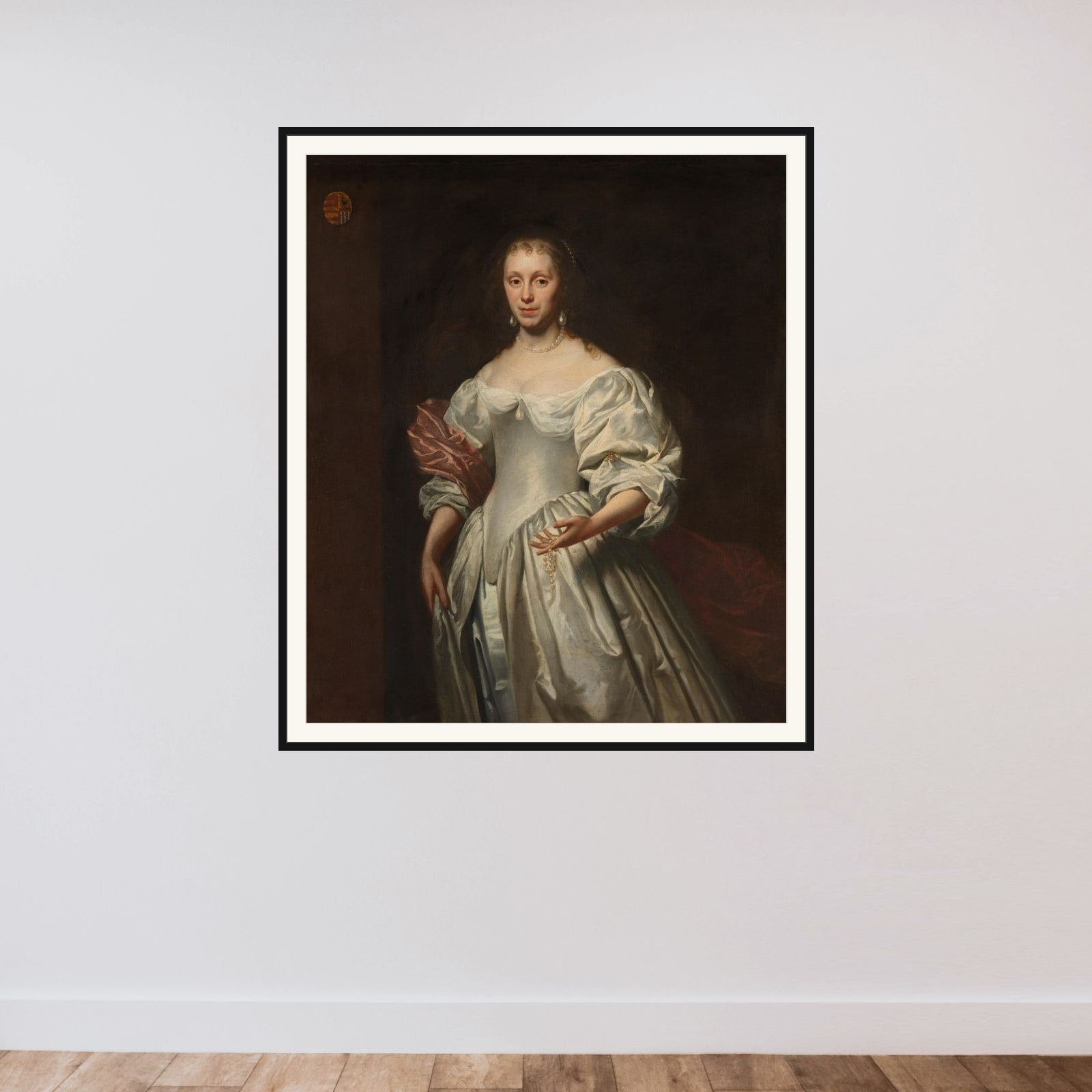 Portrait of Cornelia Craen van Haeften (1622-1678) framed — shown to scale