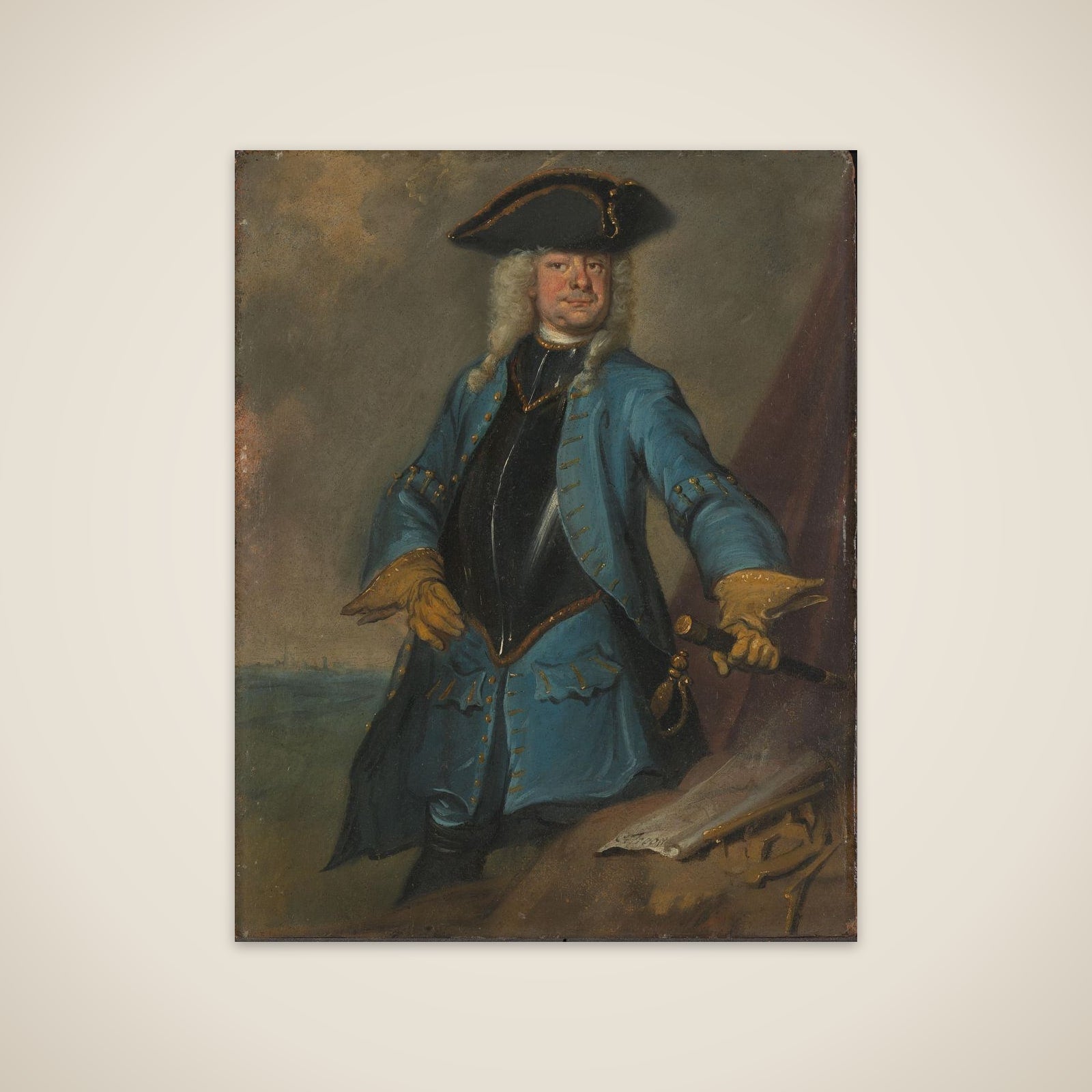 Gerrit Sichterman (1688-1730). Quartermaster-General of the Cavalry, Colonel of the Oranje-Groningen Infantry Regiment, Commandant of Grave unframed print