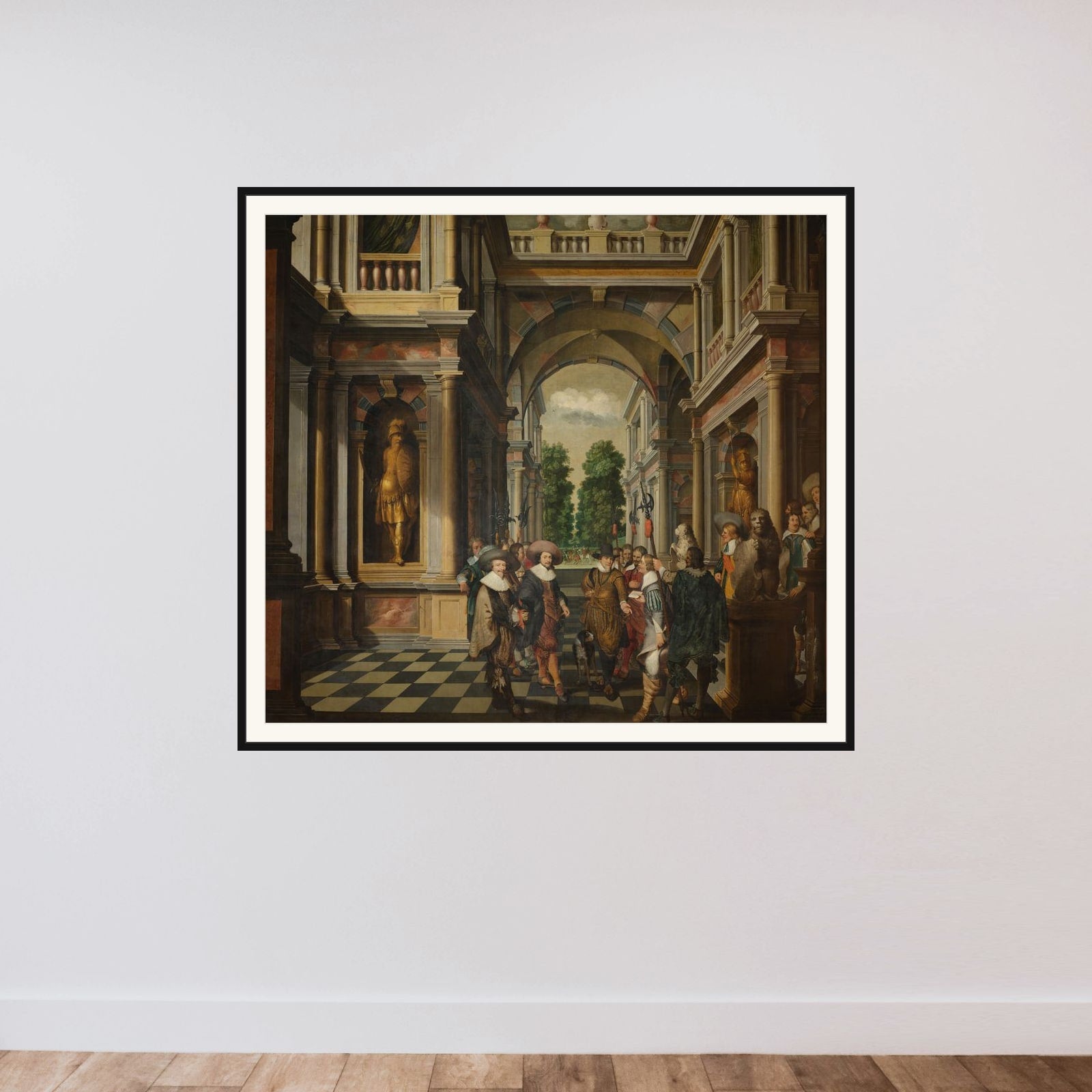 A Seven-Part Decorative Sequence: A Gallery framed — shown to scale
