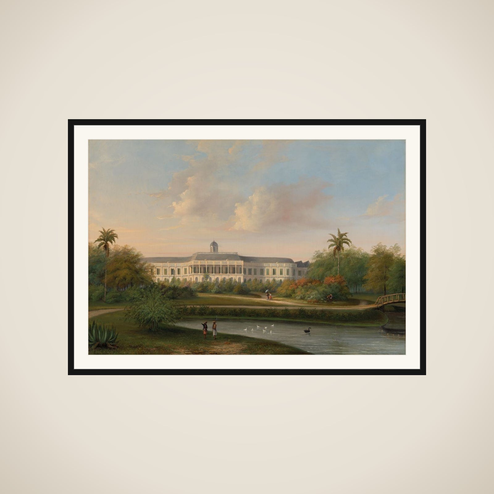 Rear View of Buitenzorg Palace before the Earthquake of 10 October 1834 framed