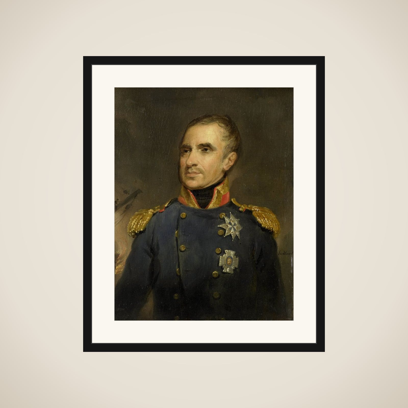 Jonkheer Theodorus Frederik van Capellen (1762-1824), Vice Admiral and Commanding Officer of the Dutch Squadron off Algiers, 1816 framed