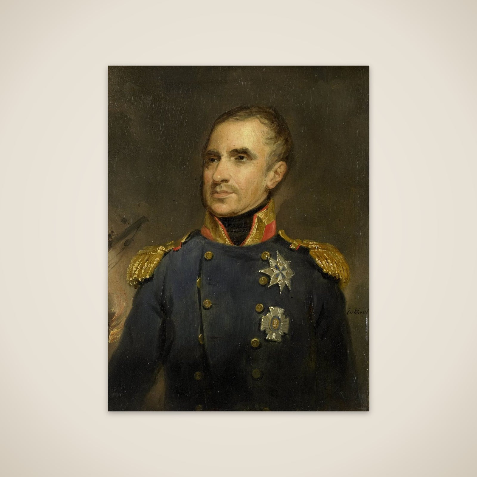 Jonkheer Theodorus Frederik van Capellen (1762-1824), Vice Admiral and Commanding Officer of the Dutch Squadron off Algiers, 1816 unframed print