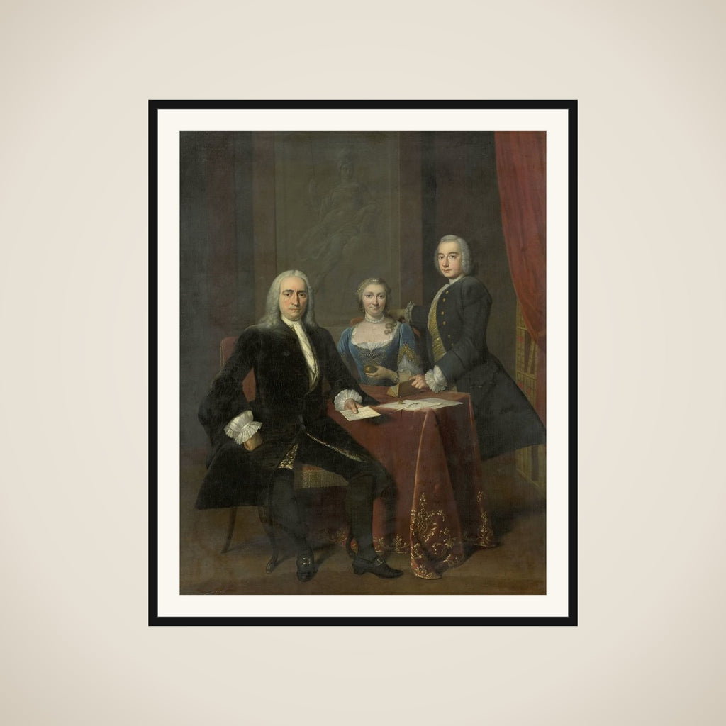 Family Group in an Interior framed