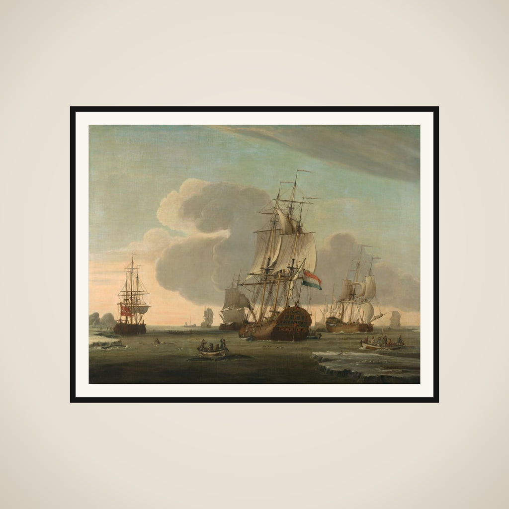 "The Groenlandvaarder ""Zaandam"" of the Shipping Company Claes Taan and Son, Zaandam, on a Whale Hunt" framed