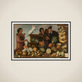 East Indian Market Stall in Batavia framed