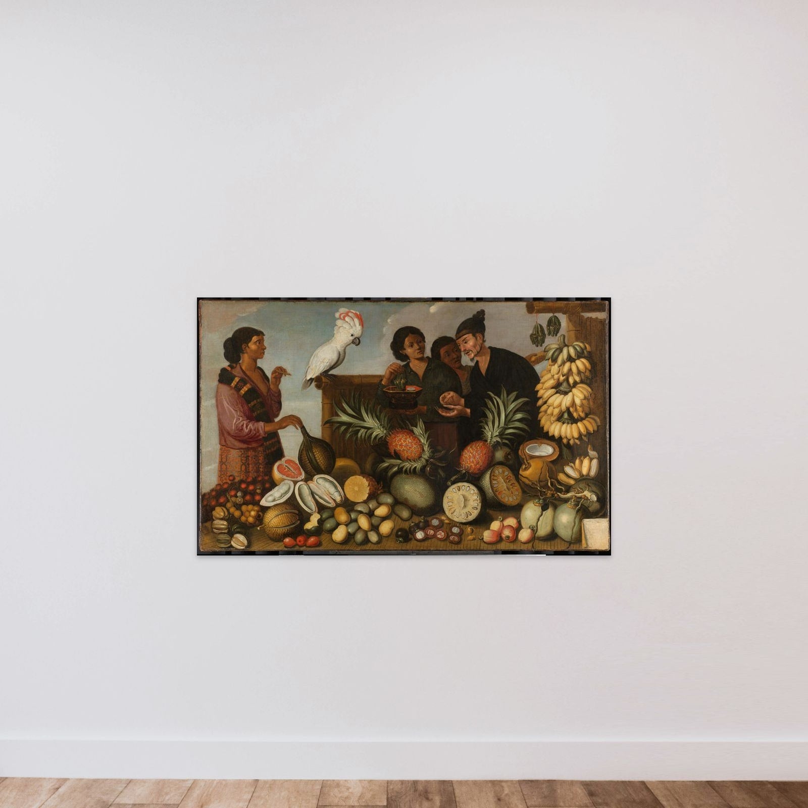 East Indian Market Stall in Batavia unframed — shown to scale