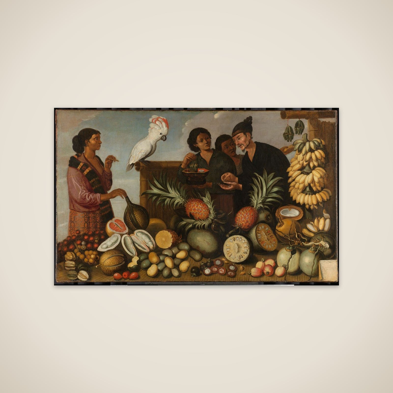 East Indian Market Stall in Batavia unframed print
