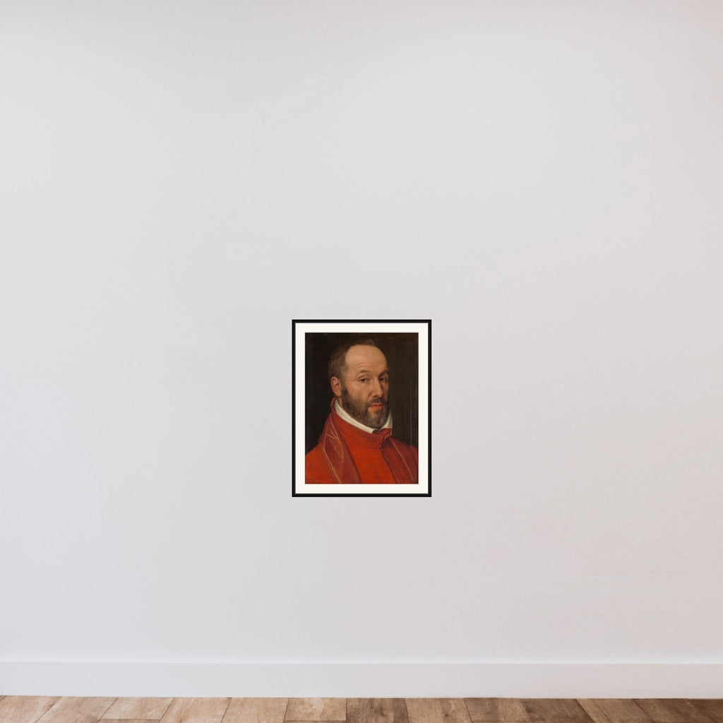 Portrait of Antoine Perrenot, Cardinal de Granvelle, Minister to Charles V and Philip II framed — shown to scale
