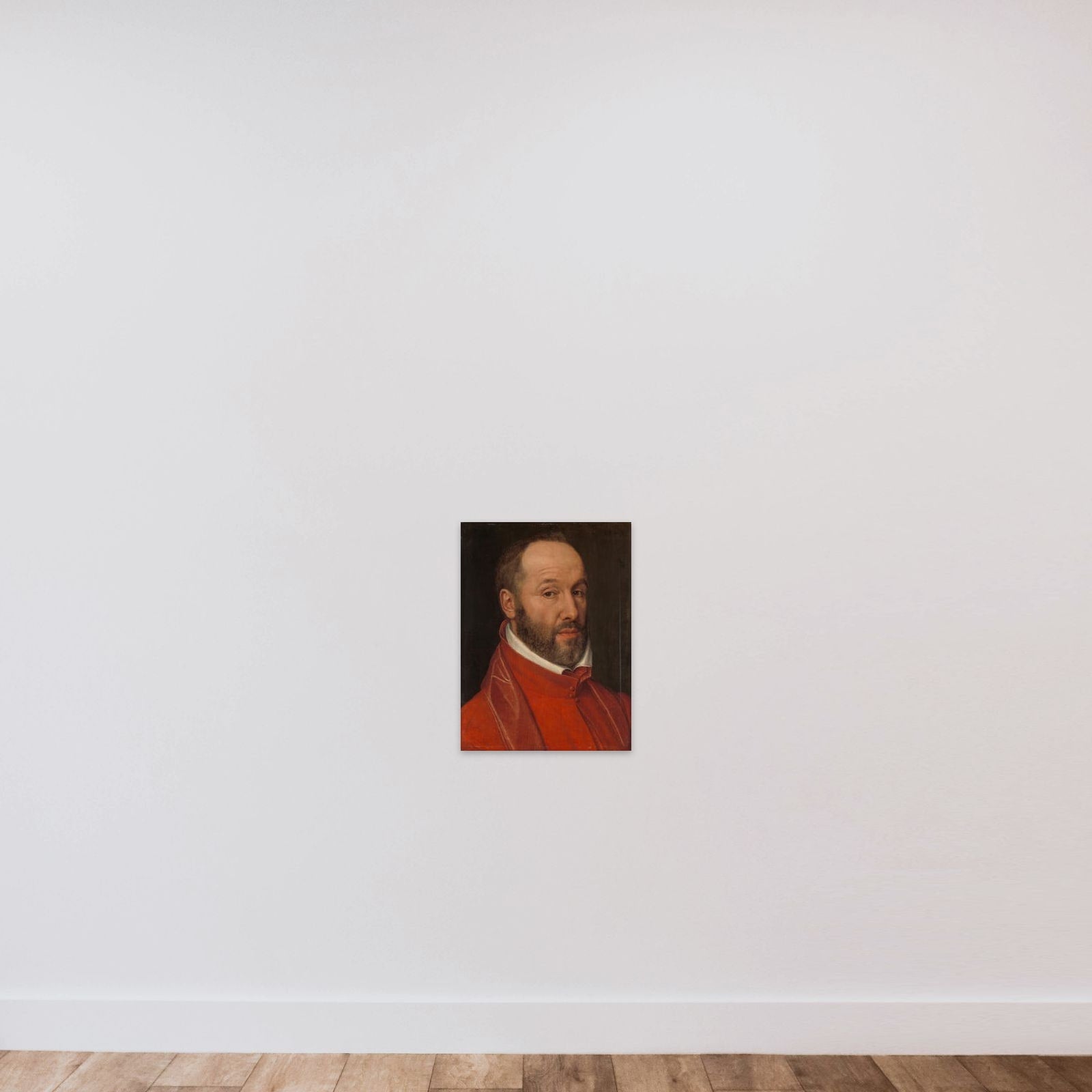 Portrait of Antoine Perrenot, Cardinal de Granvelle, Minister to Charles V and Philip II unframed — shown to scale