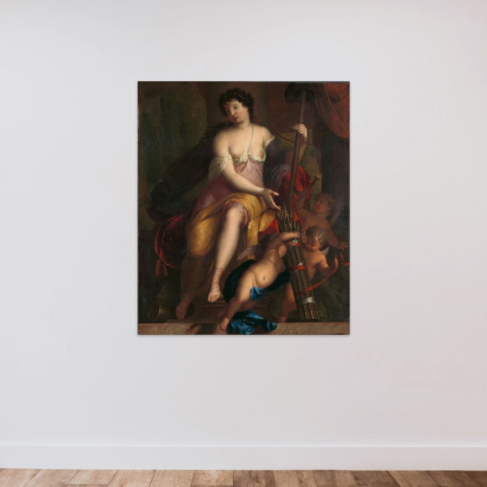 Allegorie op de vrijheid unframed — shown to scale