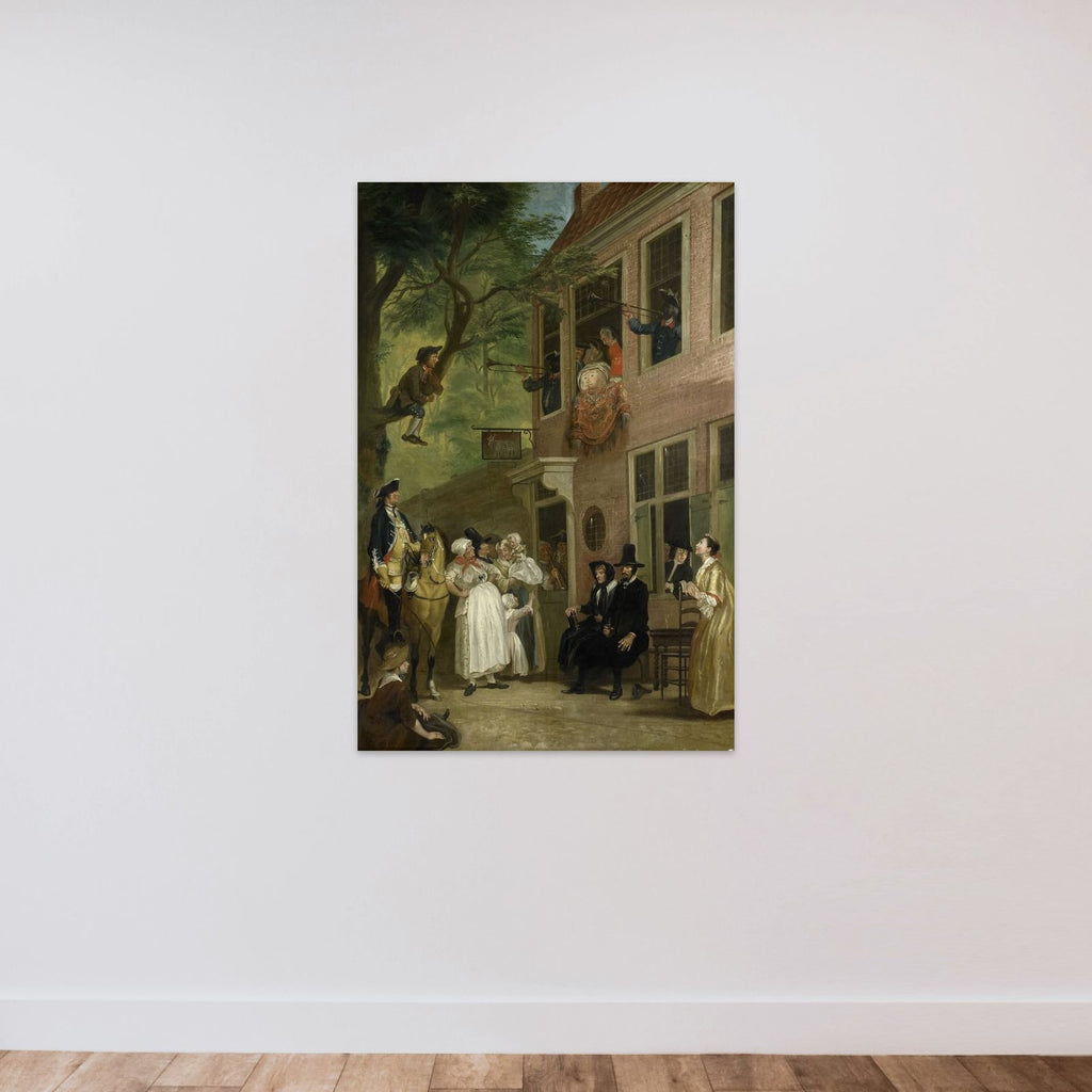 Misled: The Ambassador of the Rascals Exposes himself from the Window of 't Bokki Tavern in the Haarlemmerhout unframed — shown to scale