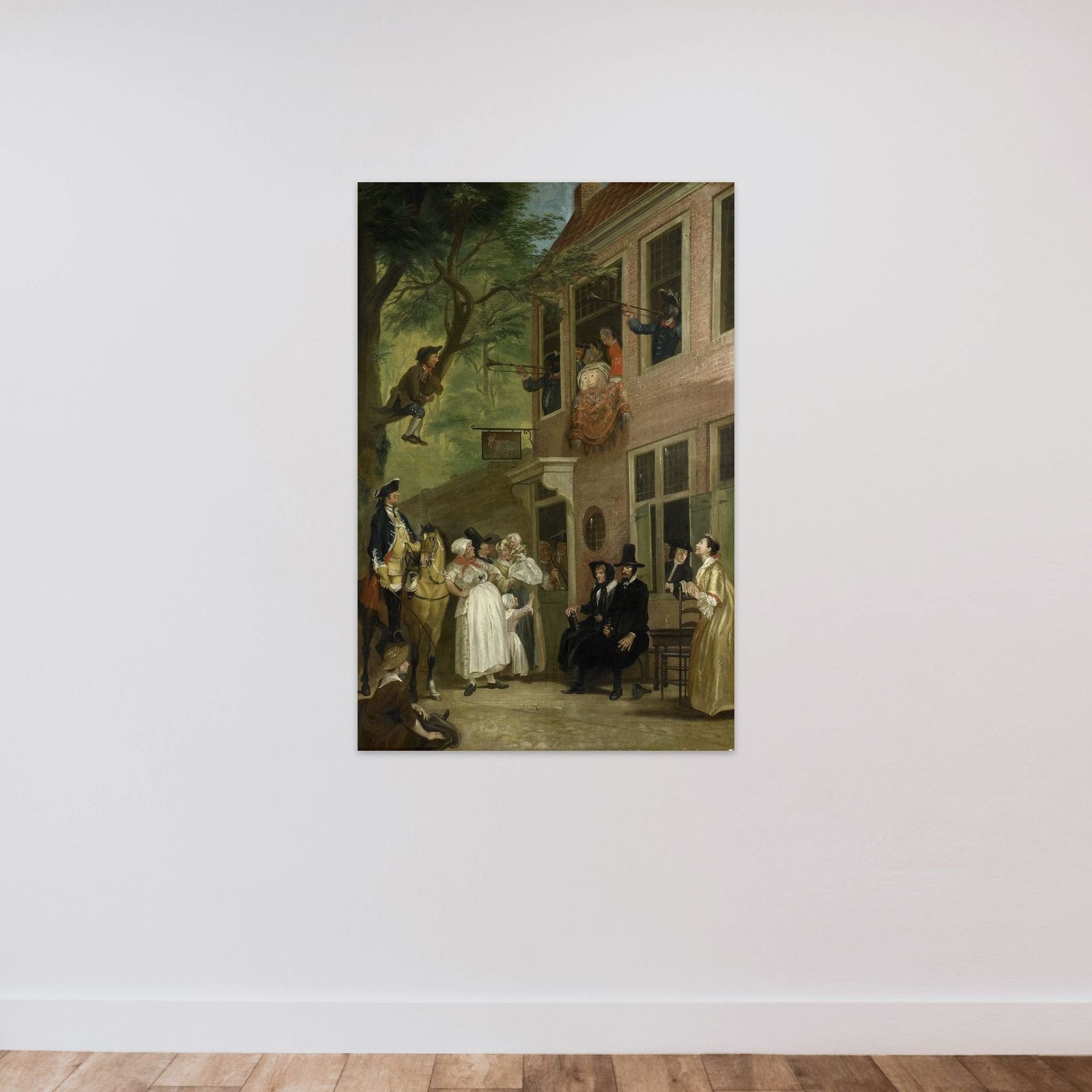 Misled: The Ambassador of the Rascals Exposes himself from the Window of 't Bokki Tavern in the Haarlemmerhout unframed — shown to scale