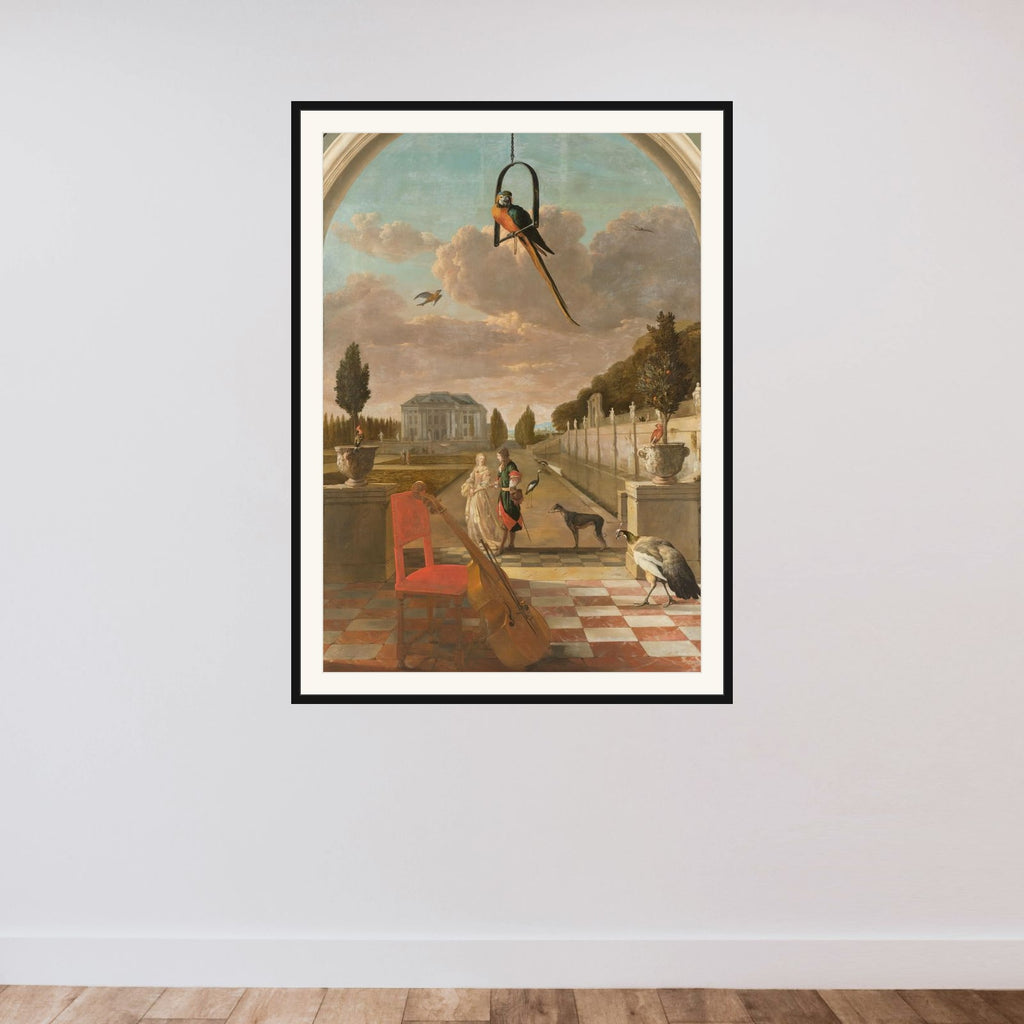 Park with Country House framed — shown to scale