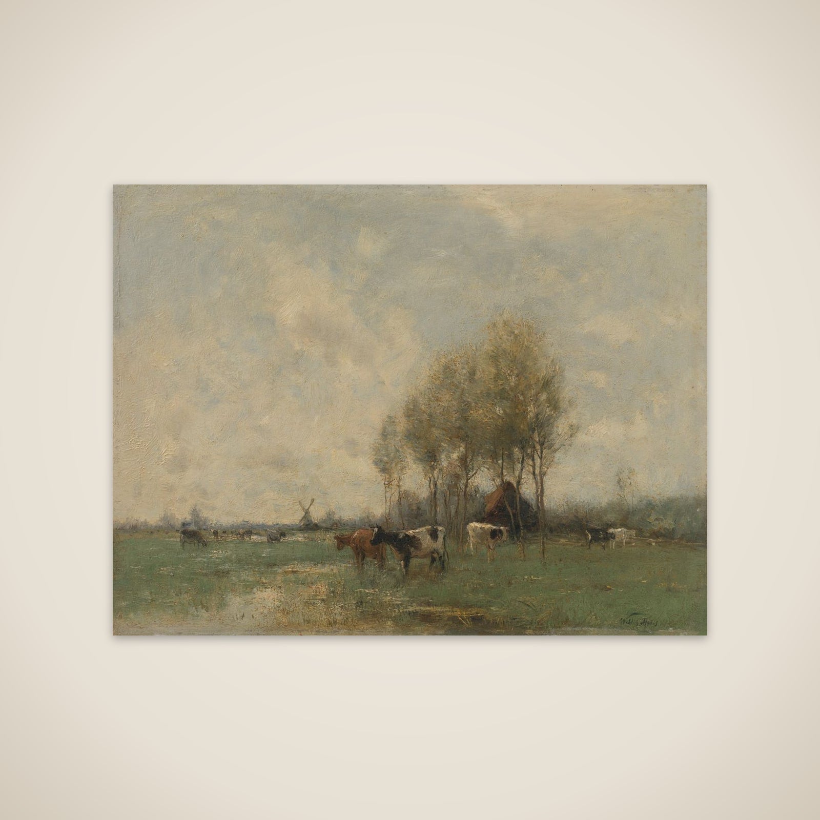 Weide met koeien unframed print
