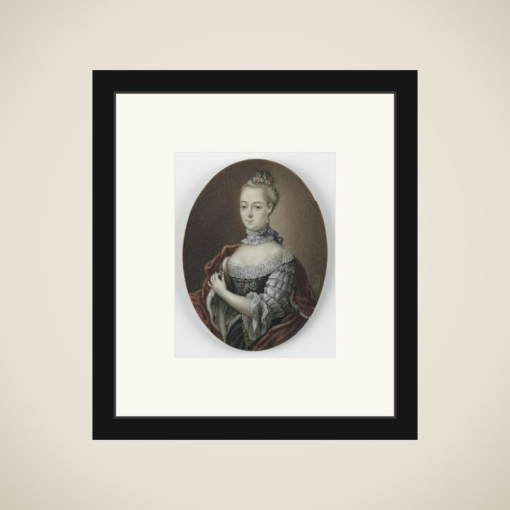 Frederica Carolina van Brandenburg (1735-91). Dochter van hertog Franz Josias van Saksen Coburg Saalfeld framed