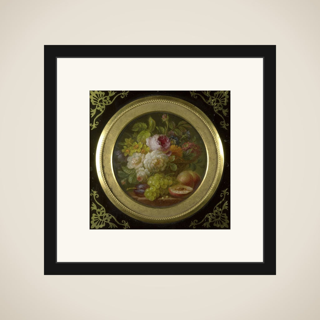 Still Life with Flowers and Fruits framed