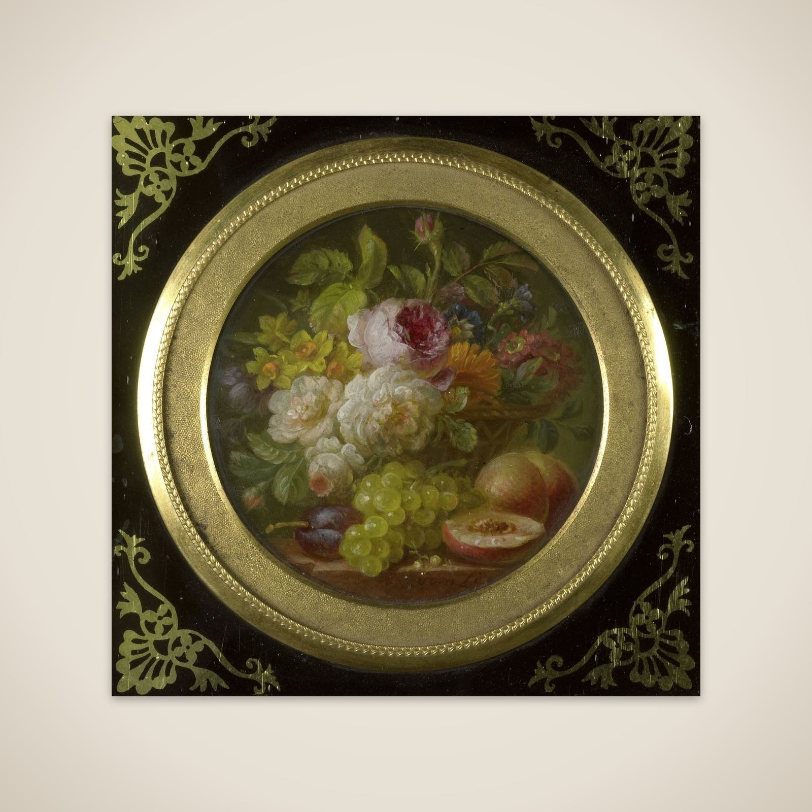Still Life with Flowers and Fruits unframed print