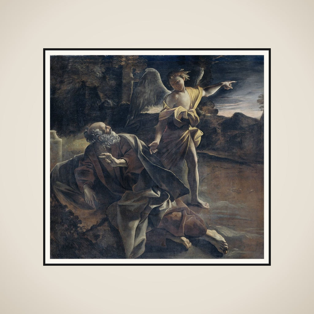 The Prophet Elijah Awakened in the Desert by an Angel framed