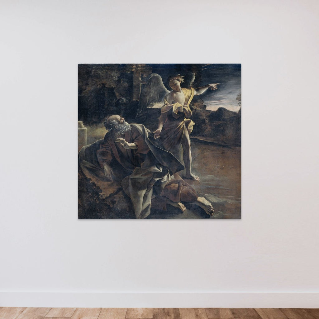 The Prophet Elijah Awakened in the Desert by an Angel unframed — shown to scale