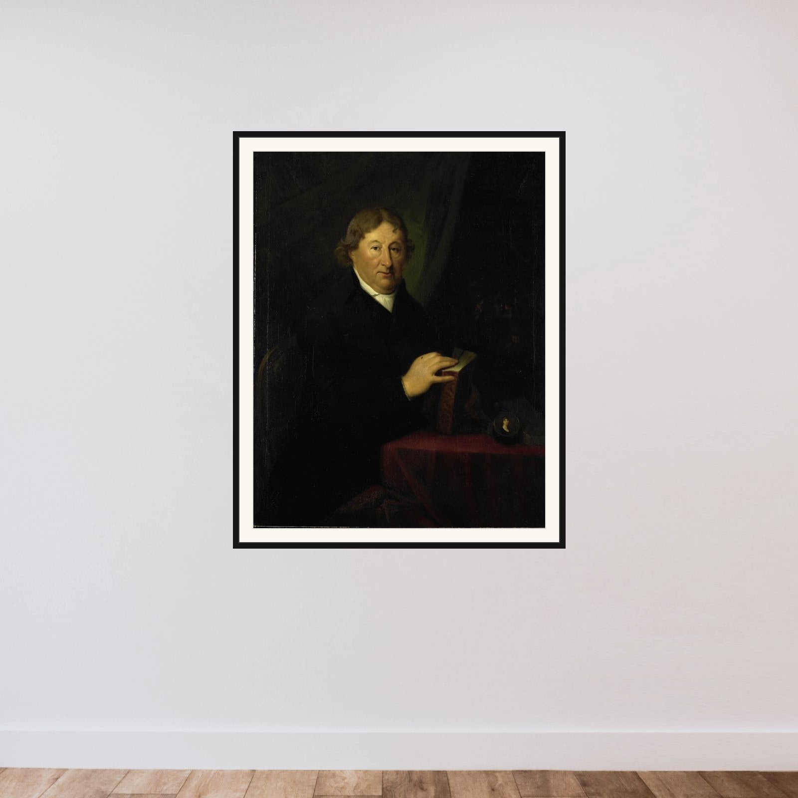 Portrait of Gerrit van der Pot, Lord of Groeneveld, Art Collector in Rotterdam framed — shown to scale