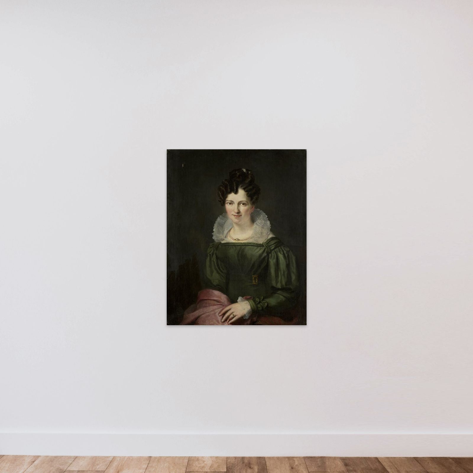 Portrait of Maria Christina Nijssen, Wife of Anthonie van der Hout unframed — shown to scale