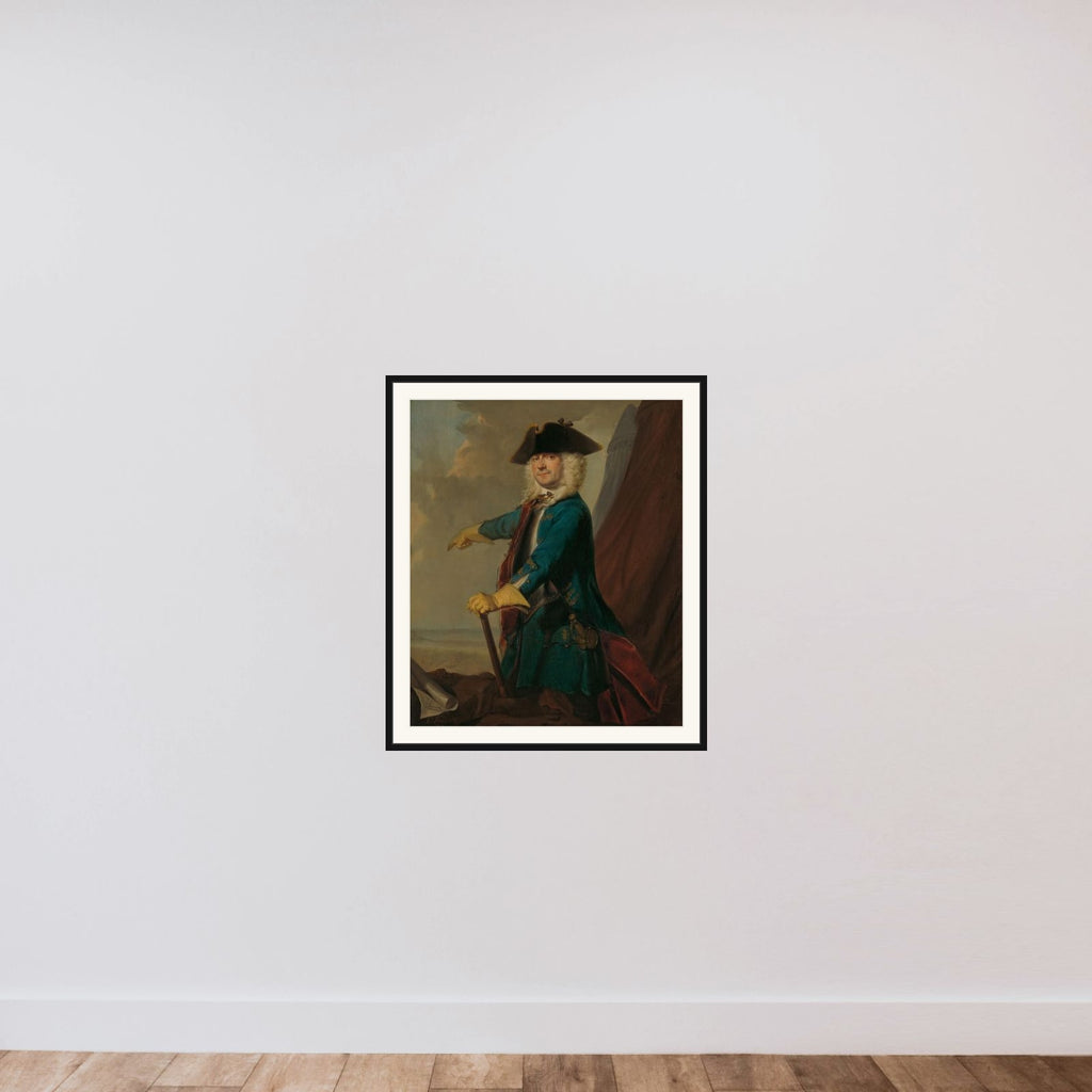 Gerrit Sichterman (1688-1730). Quartermaster-General of the Cavalry, Colonel of the Oranje-Groningen Infantry Regiment, Commandant of Grave framed — shown to scale
