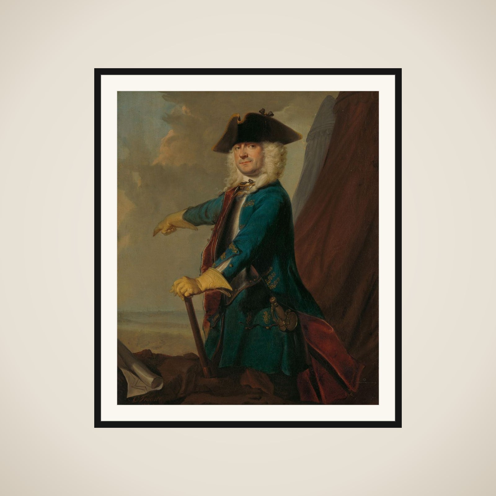 Gerrit Sichterman (1688-1730). Quartermaster-General of the Cavalry, Colonel of the Oranje-Groningen Infantry Regiment, Commandant of Grave framed