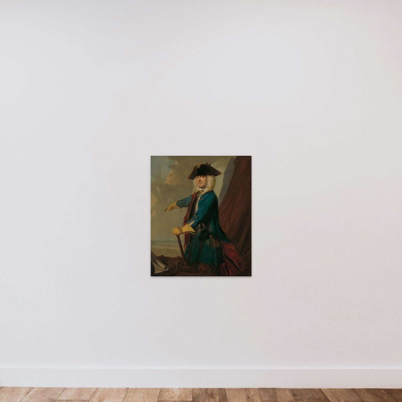 Gerrit Sichterman (1688-1730). Quartermaster-General of the Cavalry, Colonel of the Oranje-Groningen Infantry Regiment, Commandant of Grave unframed — shown to scale