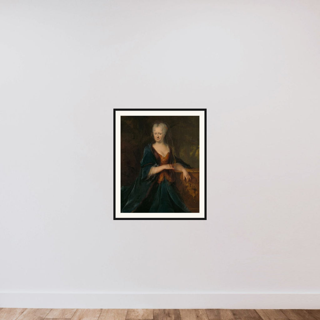 Portrait of Louise Christina Trip, wife of Gerrit Sichterman framed — shown to scale