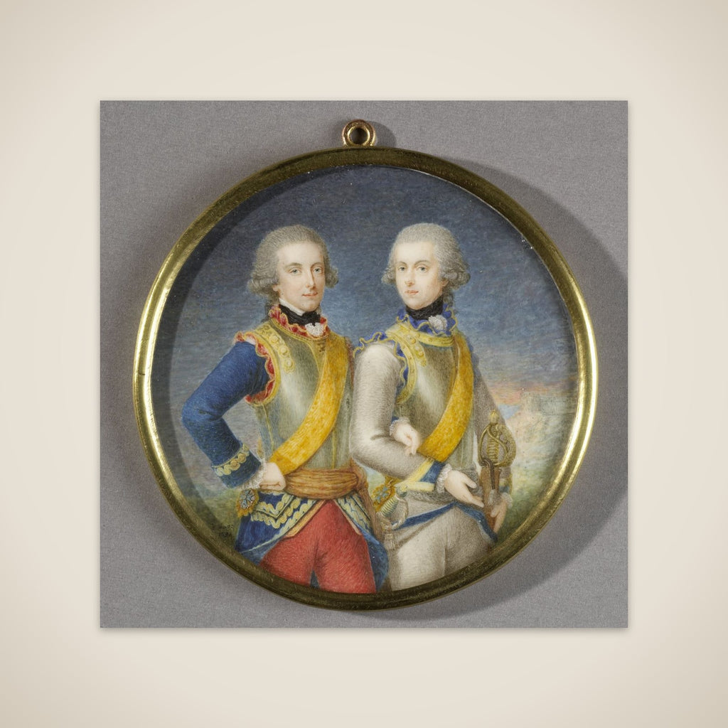 Willem Frederik (1772-1843), prins van Oranje-Nassau, met zijn jongere broer Willem George Frederik (1774-99) unframed print
