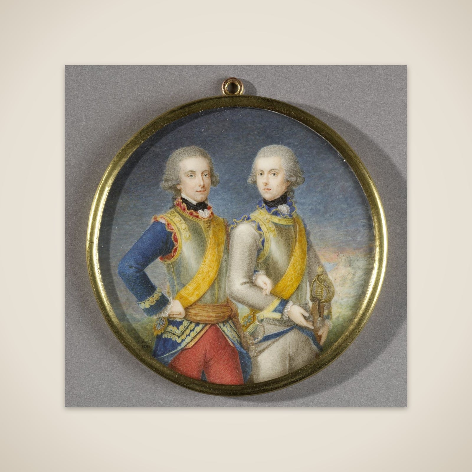 Willem Frederik (1772-1843), prins van Oranje-Nassau, met zijn jongere broer Willem George Frederik (1774-99) unframed print