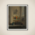 The Ghent Altarpiece by the van Eyck Brothers in St Bavo Cathedral in Ghent framed