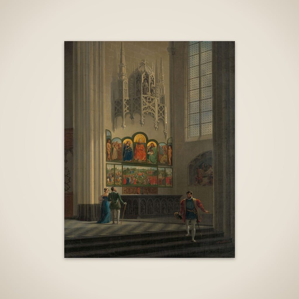 The Ghent Altarpiece by the van Eyck Brothers in St Bavo Cathedral in Ghent unframed print