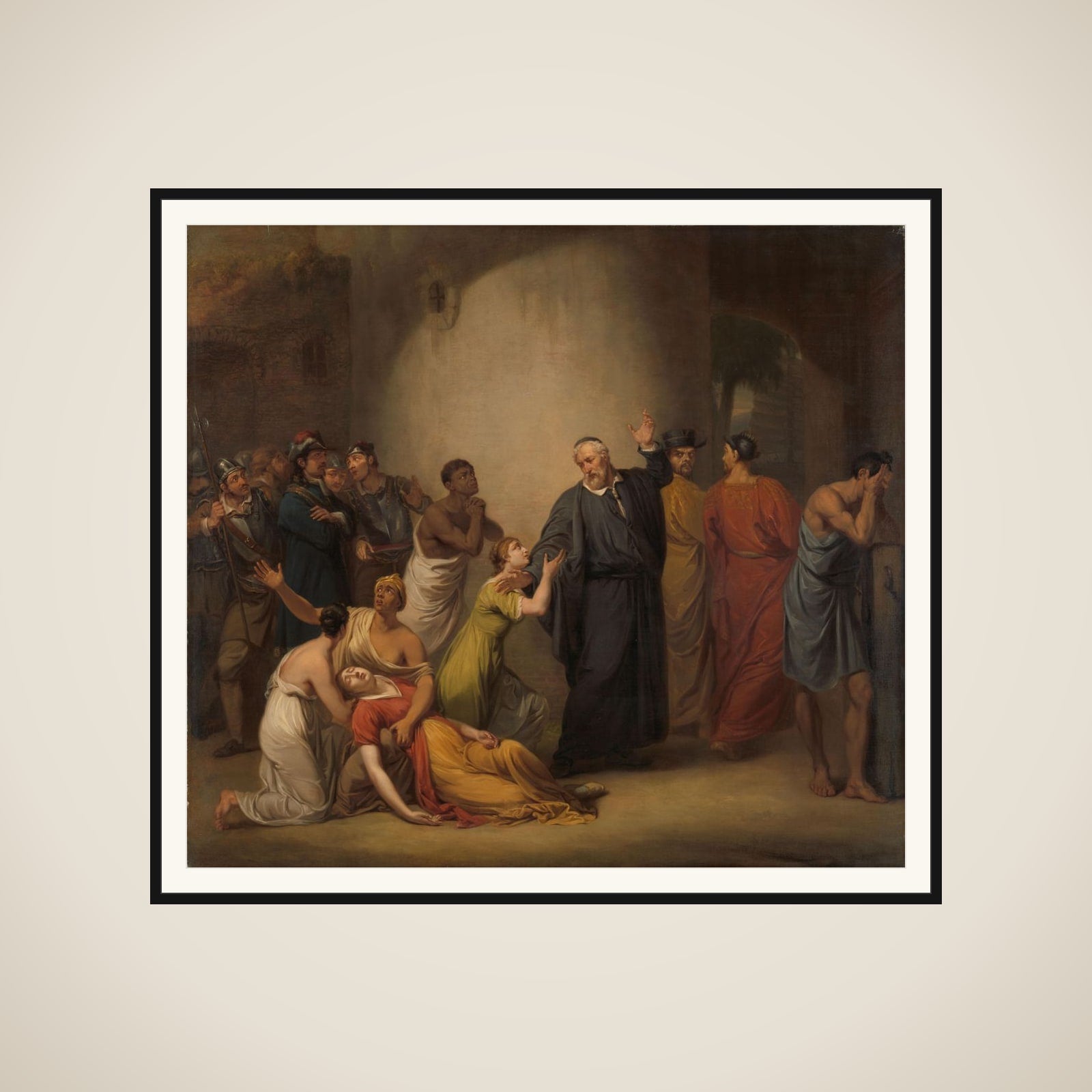 The Voluntary Sacrifice of Reverend Hambroeck on Taiwan, 1662 framed