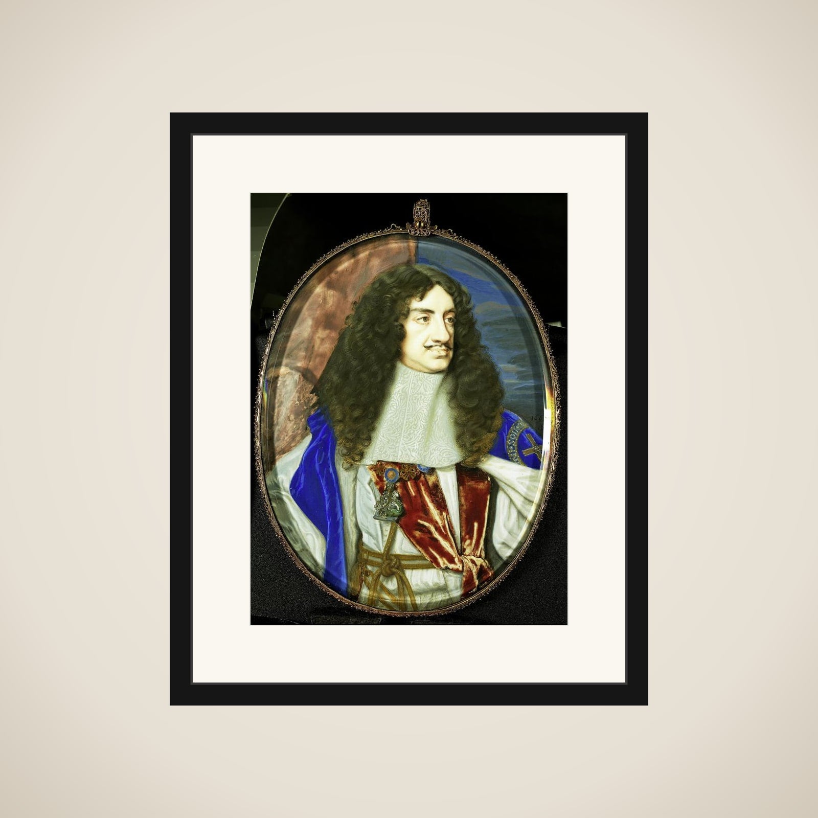 Karel II (1630-85), koning van Engeland framed