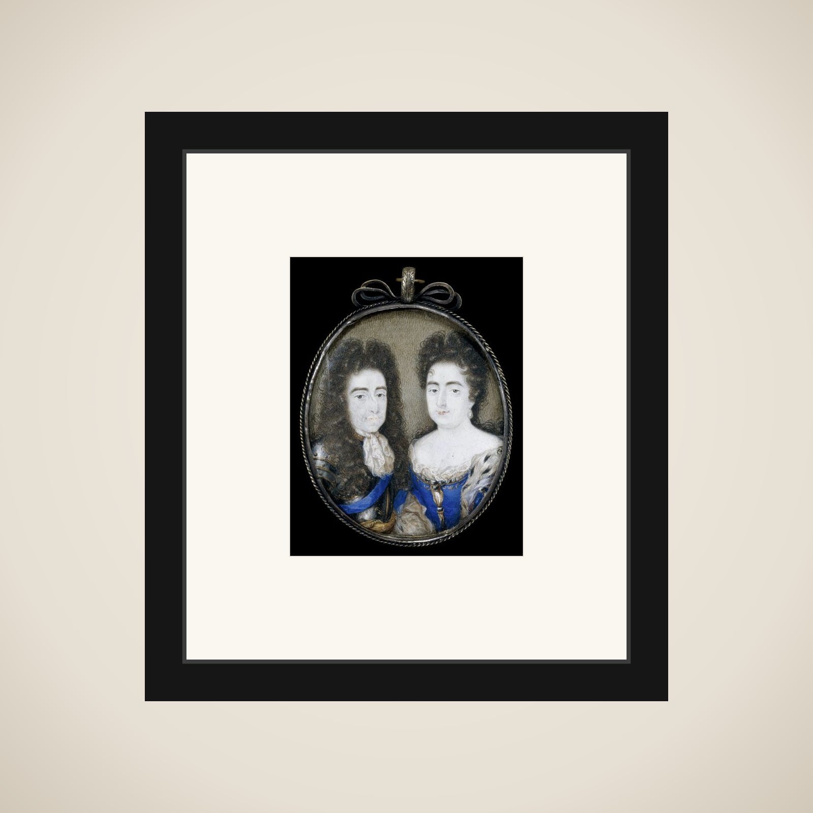 Willem III (1650-1702), prins van Oranje en sinds 1689 koning van Engeland met zijn vrouw Maria Stuart (1662-95) framed
