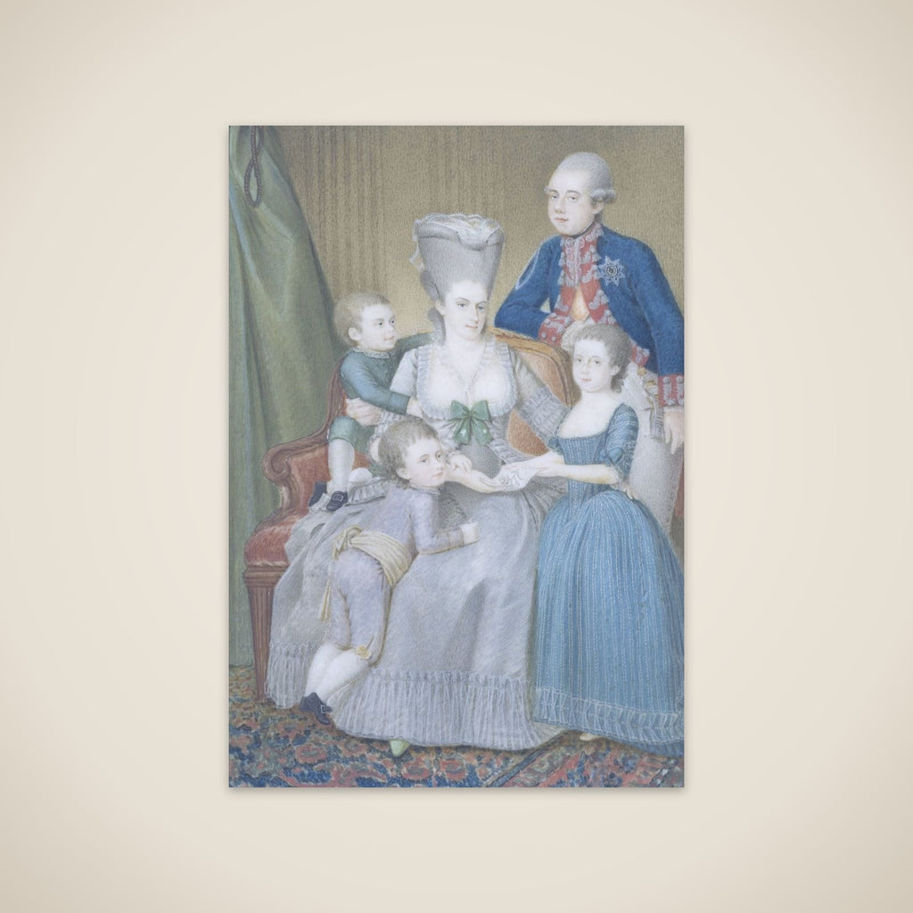 Willem V (1748-1806), prins van Oranje-Nassau, met zijn vrouw Frederika Sophia Wilhelmina van Pruisen en hun kinderen Frederica Louisa Wilhelmina, Willem Frederik en Willem George Frederik unframed print
