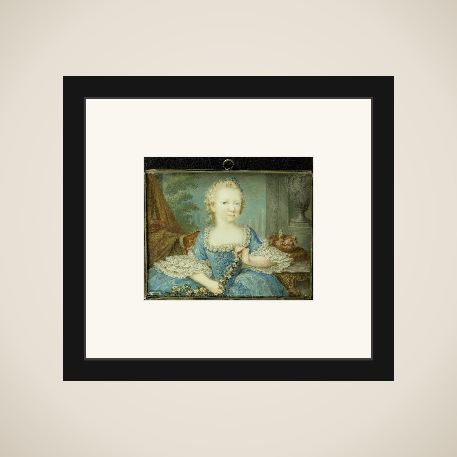 Wilhelmina Carolina (Carolina; 1743-87), prinses van Oranje-Nassau, dochter van Willem IV en zuster van Willem V, als kind framed