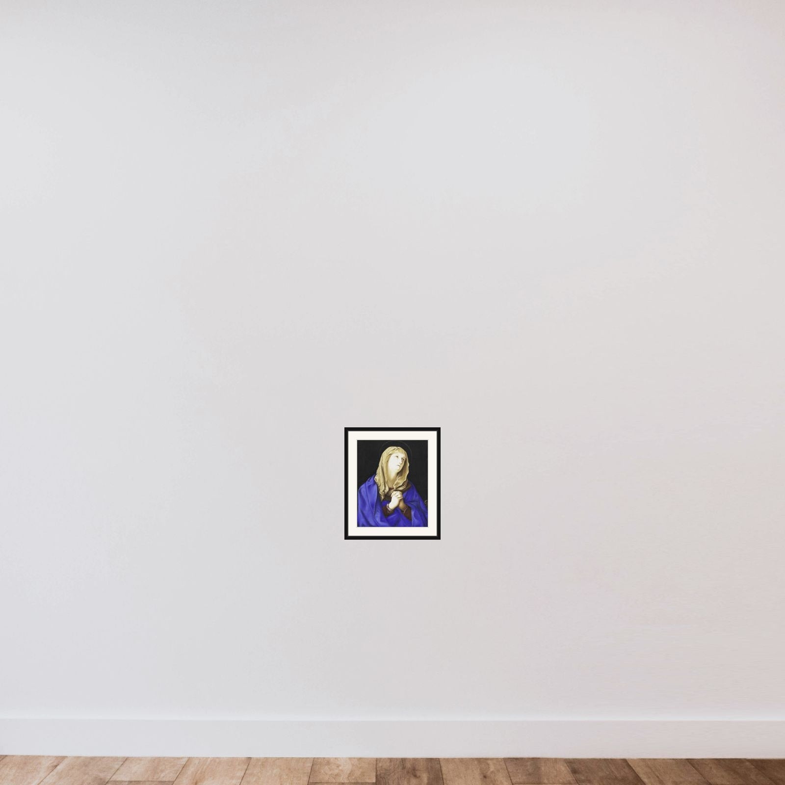 Madonna framed — shown to scale